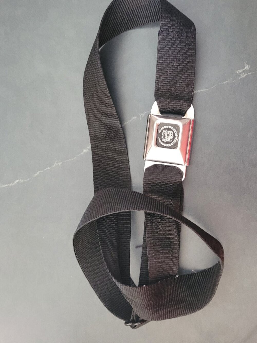 Buckle Down Cadillac logo seatbelt belt